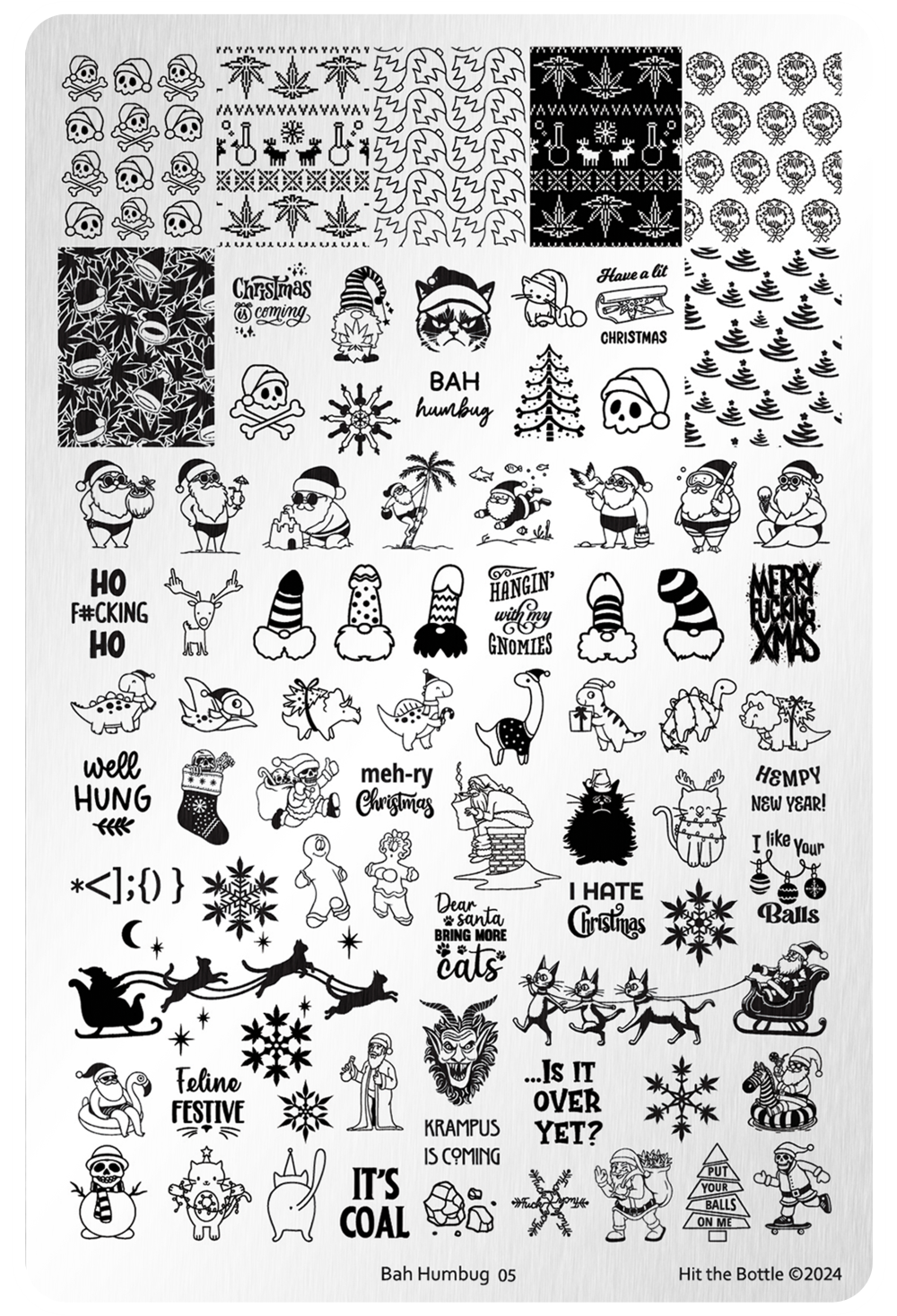 Hit the Bottle | "Bah Humbug 05" - stamping plate