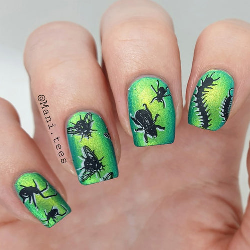 Beetle and bug nail art
