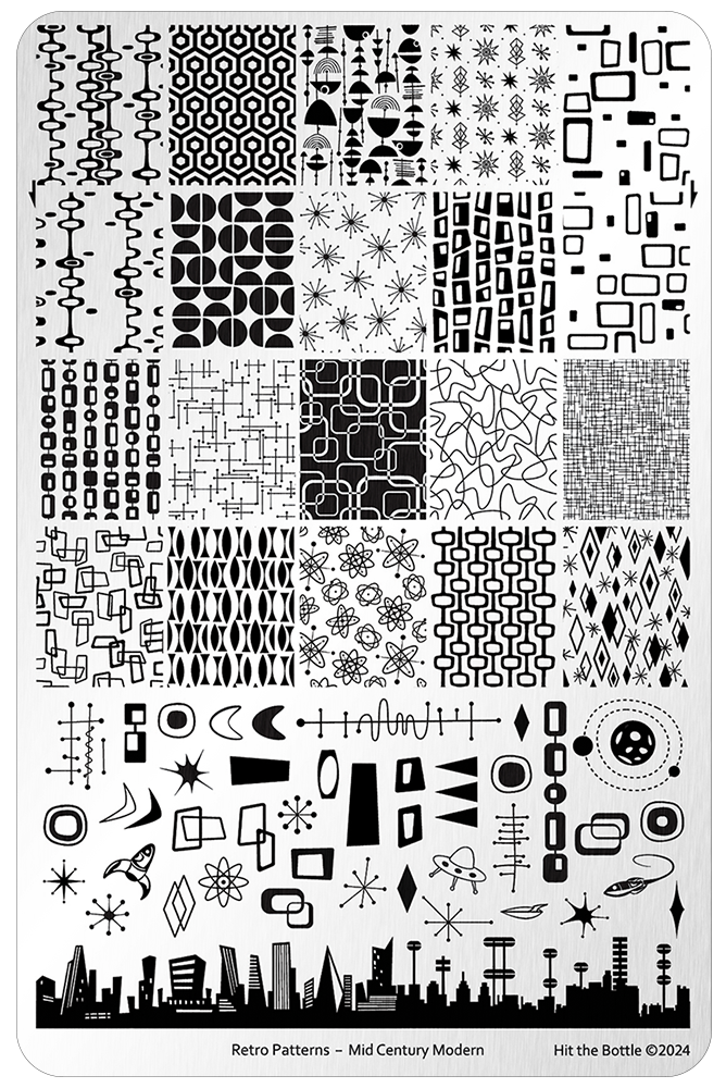 Hit the Bottle | "Retro Patterns - Mid Century Modern" stamping plate