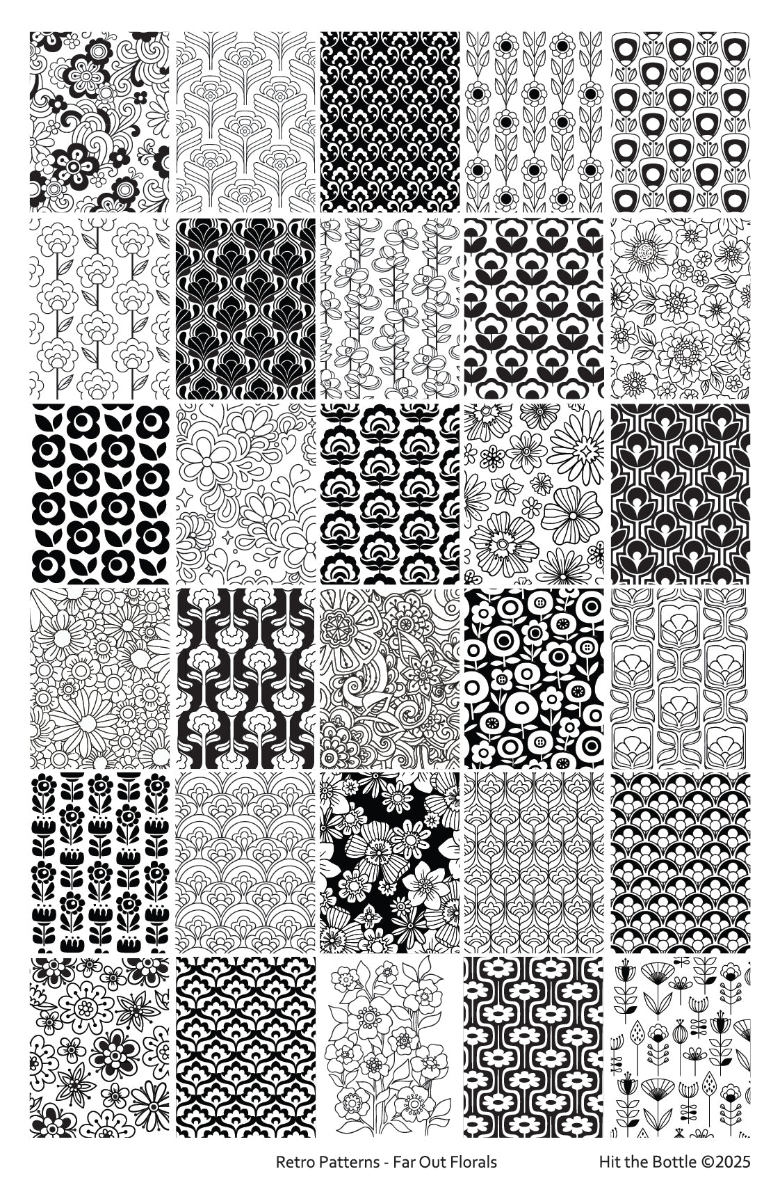 Hit the Bottle | "Retro Patterns - Far Out Florals" stamping plate