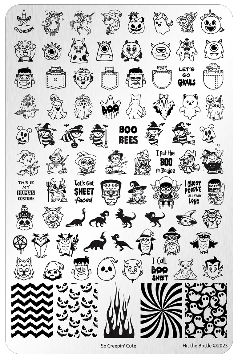 Cute Halloween stamping plate for nail art designs